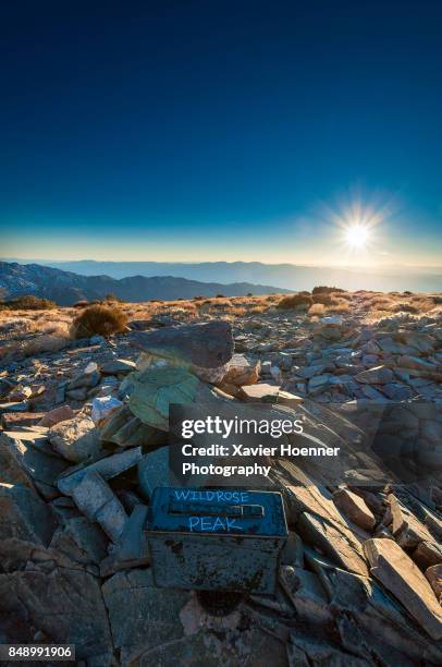 sun going down at wildrose peak - panamint range stock pictures, royalty-free photos & images