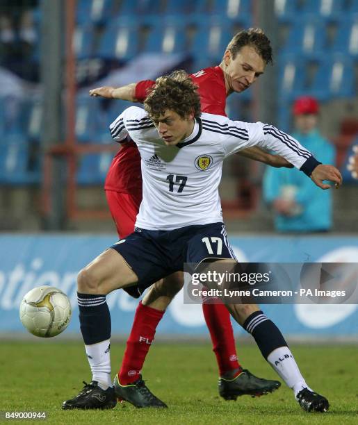 Scotland's Murray Davidson makes his debut during the International Friendly at the Stade Josy Barthel in Luxembourg City, Luxembourg.