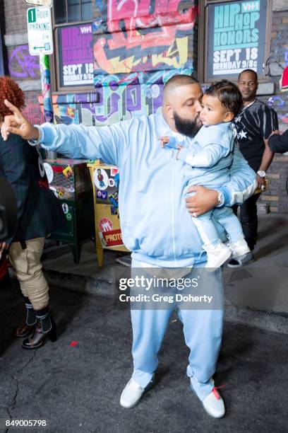 Record Producer DJ Khaled arrives for VH1's Hip Hop Honors: The 90's Game Changers at Paramount Studios on September 17, 2017 in Hollywood,...