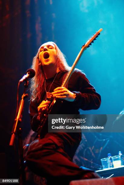 Photo of CHILDREN OF BODOM and Alexi LAIHO, Alexi Laiho performing on stage