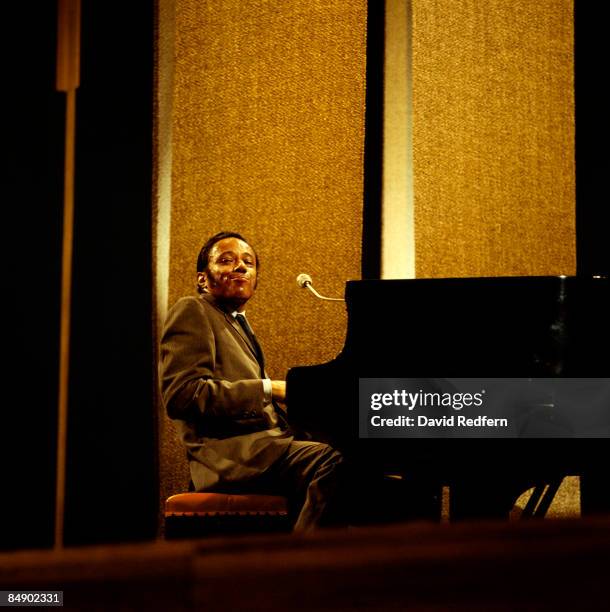 American jazz pianist Horace Silver performs live on stage in 1968.