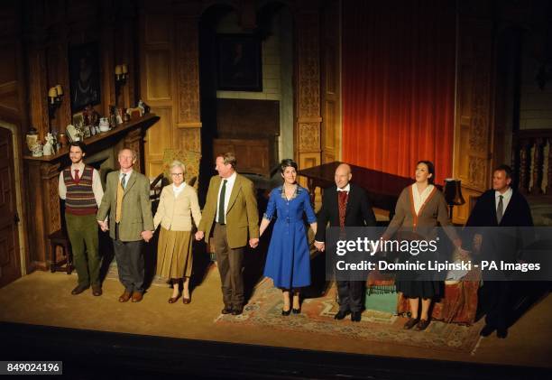 Left to right. Harry Lloyd, Nicholas Farrell, Julie Walters, Iain Glen, Tamsin Greig, Patrick Stewart, Miranda Hart and Hugh Bonneville, the cast of...