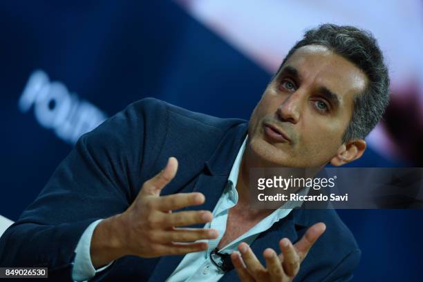 Dr. Bassem Youssef, Former Host, Al-Bernameg, speaks at The 2017 Concordia Annual Summit at Grand Hyatt New York on September 18, 2017 in New York...