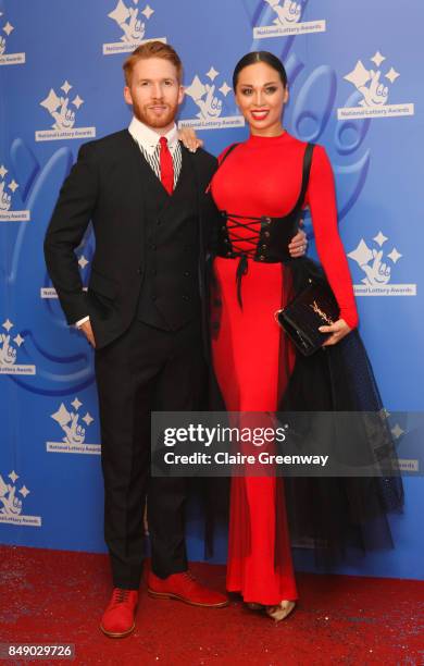 Dancers Katya Jones and Neil Jones arriving at The National Lottery Awards 2017 at The London Studios on September 18, 2017 in London, England. The...