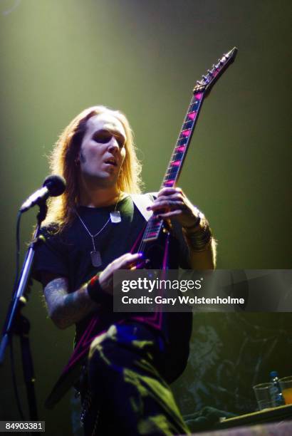 Photo of CHILDREN OF BODOM and Alexi LAIHO, Alexi Laiho performing on stage