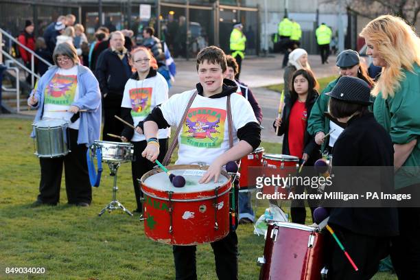 Guarana drummers entertain the crowds at Murrayfield