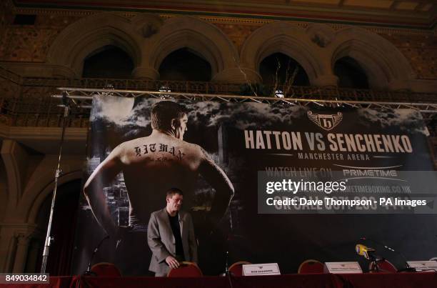 Ricky Hatton arrives for a press conference where his opponent Vyacheslav Senchenko failed to show up at Manchester Town Hall, Manchester.