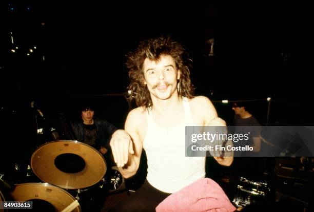 Photo of MOTORHEAD and Phil TAYLOR; Drummer Phil Taylor