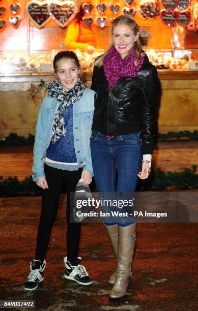 Donna Air and her daughter Freya Aspinall arrive at the opening of Winter Wonderland in Hyde Park, London.