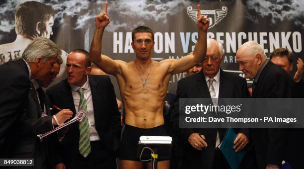 Vyacheslav Senchenko during the weigh in at Manchester Town Hall, Manchester.