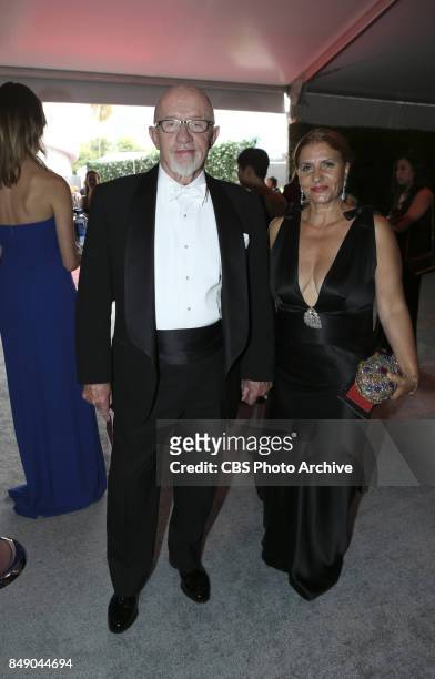 Jonathan Banks and his wife Gennera Banks arrive on the red carpet at the 69TH PRIMETIME EMMY AWARDS, LIVE from the Microsoft Theater in Los Angeles...