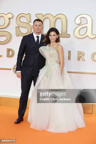 Actor Channing Tatum and Jenna Dewan Tatum attend the 'Kingsman: The Golden Circle' World Premiere held at Odeon Leicester Square on September 18,...