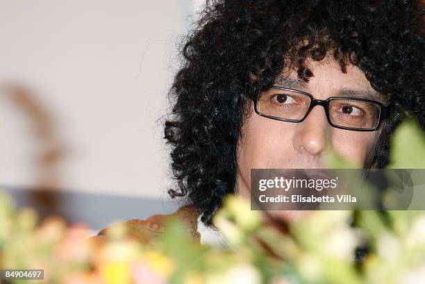 Italian compositor Giovanni Allevi poses during the 59th San Remo Song Festival at Ariston Theatre on February 18, 2009 in San Remo, Italy.