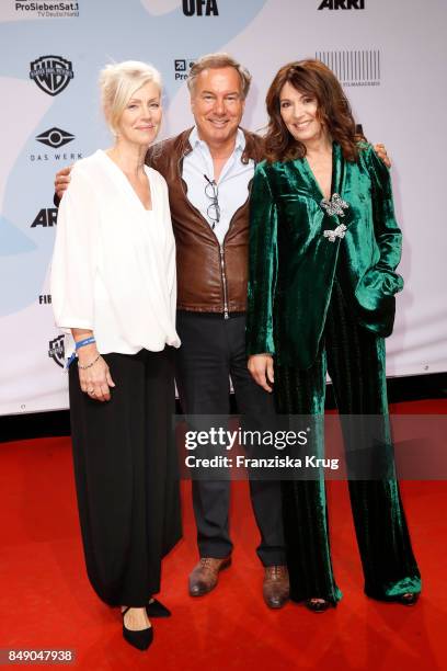 Marika George, Nico Hofmann and Iris Berben attend the First Steps Award 2017 at Stage Theater on September 18, 2017 in Berlin, Germany.