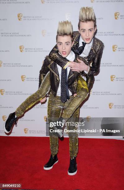 Jedward arriving at the British Academy Children's Awards 2012 at the London Hilton, in central London.