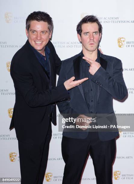 Dick and Dom arriving at the British Academy Children's Awards 2012 at the London Hilton, in central London.