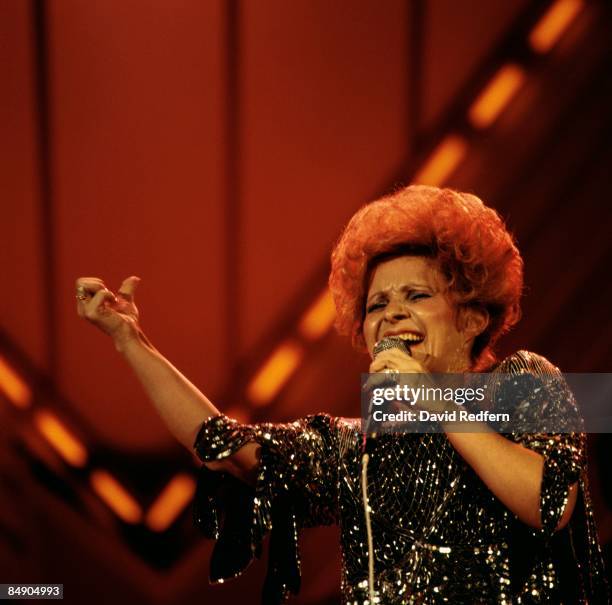 American singer Brenda Lee performs live on stage during the Silk Cut International Festival Of Country Music at Wembley Arena in London in April...