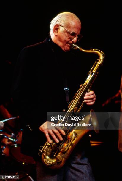 Photo of Ronnie SCOTT; Ronnie Scott performing on stage