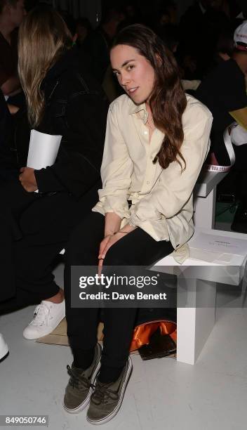 Tallulah Harlech attends the Joseph SS18 catwalk show during London Fashion Week September 2017 at Victoria House on September 18, 2017 in London,...