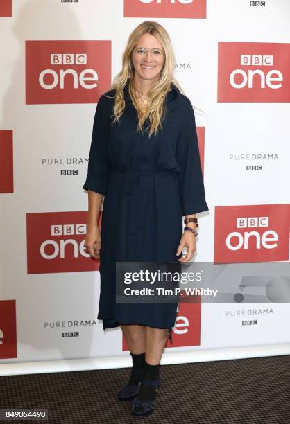 Presenter Edith Bowman poses for a photo ahead of a preview screening of 'The Child In Time' at BAFTA on September 18, 2017 in London, England.