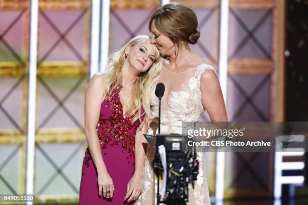 Anna Faris and Allison Janney at the 69TH PRIMETIME EMMY AWARDS, LIVE from the Microsoft Theater in Los Angeles Sunday, Sept. 17 on the CBS...