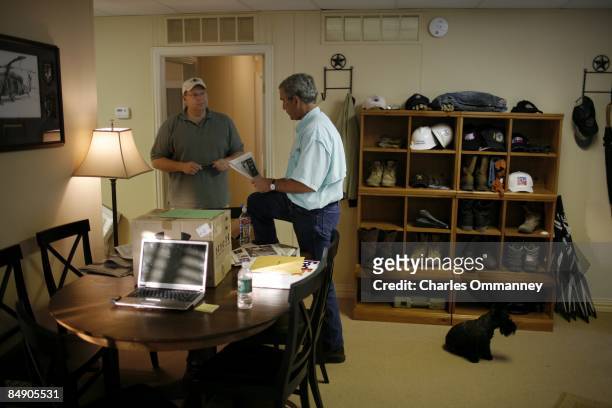 President Bush vacations on his ranch on August 24, 2007 in Crawford, Texas. 'Trailblazer' is the code name the US secret service use for George...