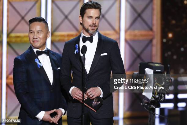 Wong and Matt Bomer present the Emmy Award for Outstanding Television Movie at the 69TH PRIMETIME EMMY AWARDS, LIVE from the Microsoft Theater in Los...
