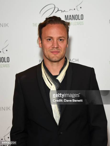 Nicholas Kirkwood attends the screening of "Manolo - The Boy Who Made Shoes For Lizards" during London Fashion Week September 2017 at Curzon...