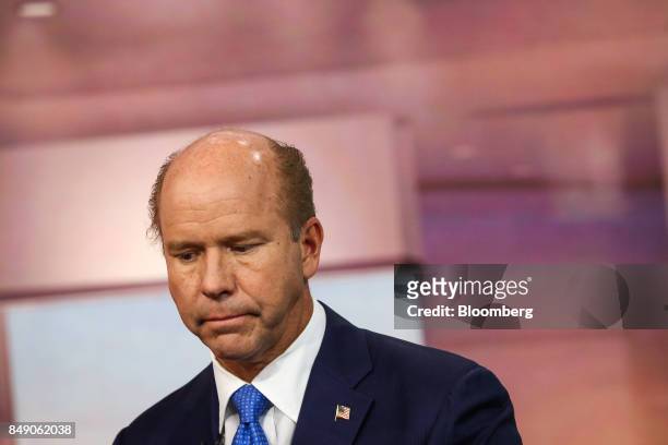 Representative John Delaney, a Democrat from Maryland, listens during a Bloomberg Television in New York, U.S., on Monday, Sept. 18, 2017. Delaney...