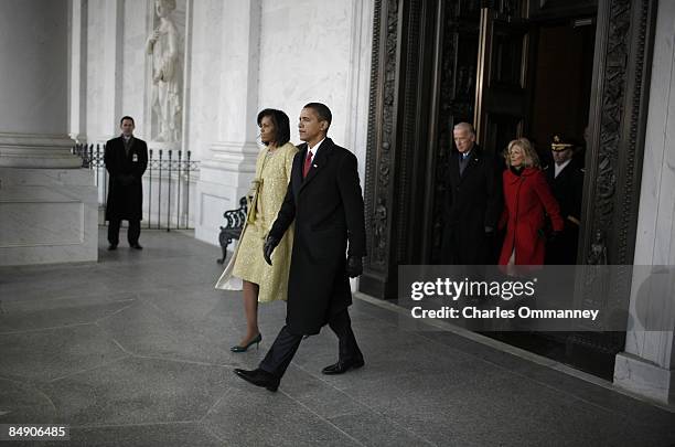 Behind the scenes as Barack H. Obama is sworn in by Chief Justice John Roberts as the 44th president of the United States on the West Front of the...