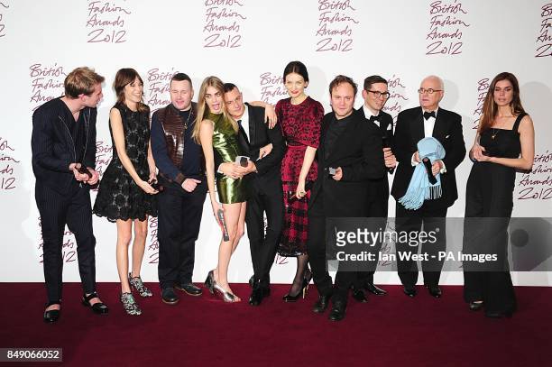 General View of the award winners including Alexa Chung, Cara Delevingne and Sophie Hulme at the 2012 British Fashion Awards at the the Savoy Hotel,...