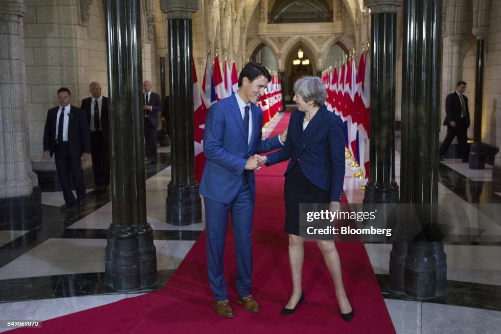 Canadian Prime Minister Trudeau Meets With UK Prime Minister Theresa May