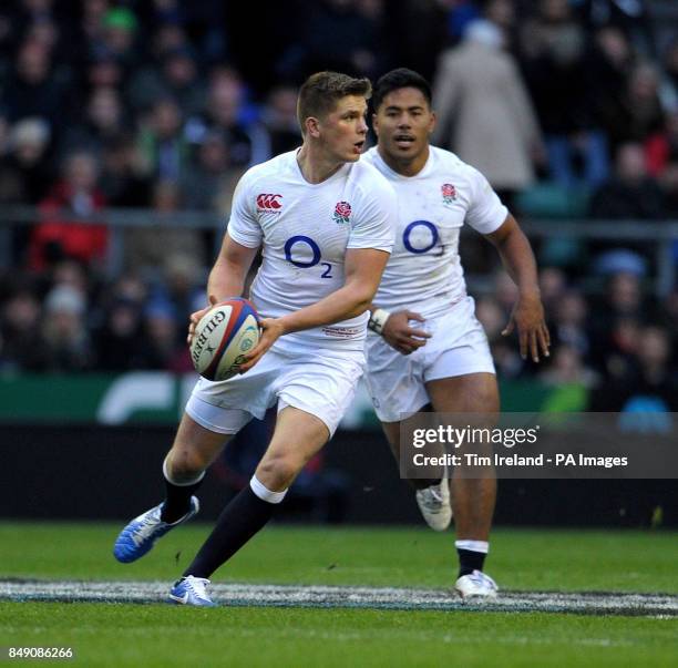 England's Owen Farrell in action during the QBE International at Twickenham Stadium, London.