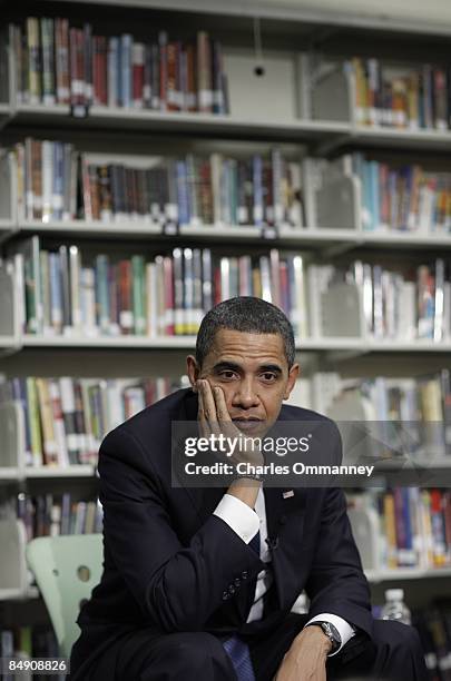 President Barack Obama and First Lady Michelle Obama take questions from 2nd graders at the Capital City Public Charter School in Washington, DC,...