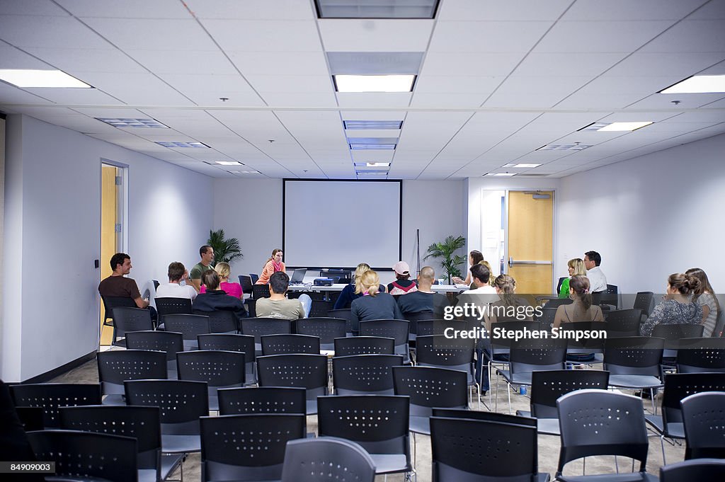 People in spare meeting/training room