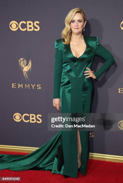 Samantha Bee arrives at the 69th Annual Primetime Emmy Awards at Microsoft Theater on September 17, 2017 in Los Angeles, California.