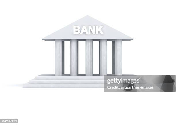 model of a bank building - banking stock-grafiken, -clipart, -cartoons und -symbole