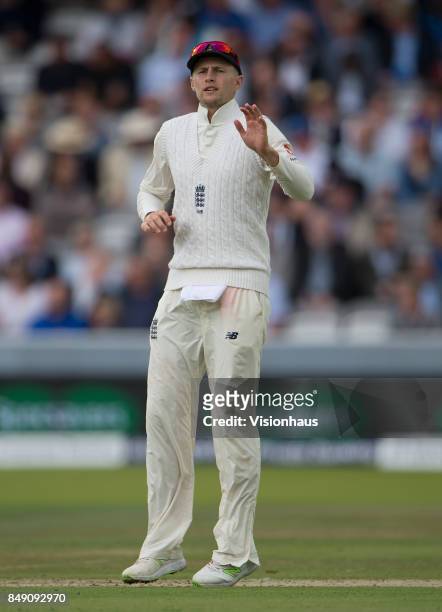 Joe Root of England during Day One of the 3rd Investec Test Match between England and West Indies at Lord's Cricket Ground on September 7, 2017 in...