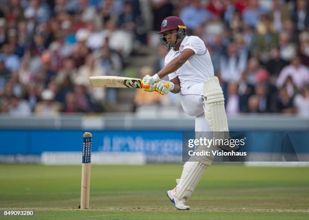 Kieran Powell of West Indies during Day One of the 3rd Investec Test Match between England and West Indies at Lord's Cricket Ground on September 7,...