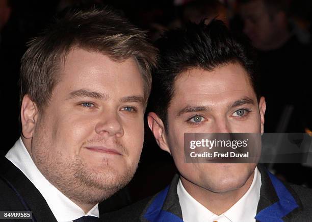 James Corden and Mathew Horne attends the BRIT Awards 2009 at Earl's Court on February 18, 2009 in London, England.