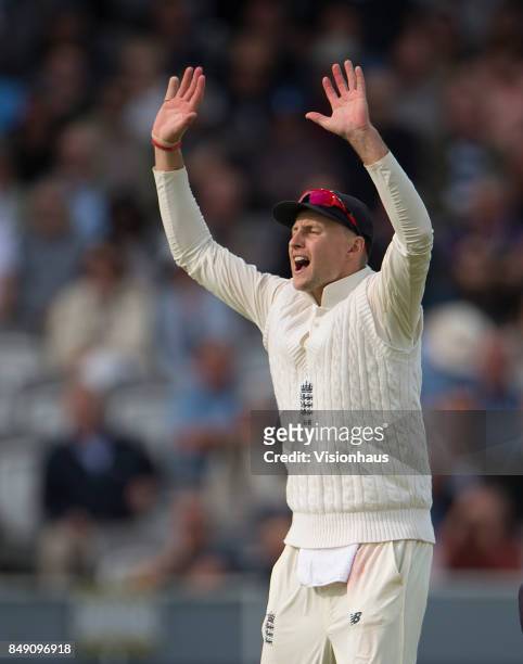 England Captain Joe Root during Day One of the 3rd Investec Test Match between England and West Indies at Lord's Cricket Ground on September 7, 2017...