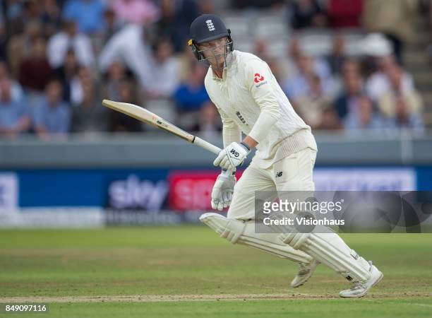 Mark Stoneman of England during Day One of the 3rd Investec Test Match between England and West Indies at Lord's Cricket Ground on September 7, 2017...