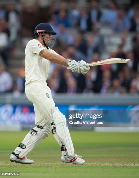 Alastair Cook of England during Day One of the 3rd Investec Test Match between England and West Indies at Lord's Cricket Ground on September 7, 2017...