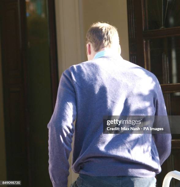 Prince William enters the King Edward VII hospital in London to visit his wife, the Duchess of Cambridge has been admitted with a severe form of...