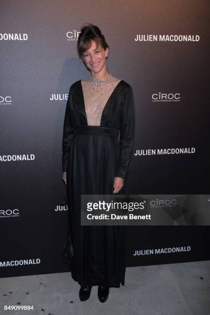 Leah Wood attends Julien Macdonald Spring Summer 2018 Show sponsored by Ciroc at The Bankside Vaults on September 18, 2017 in London, England.