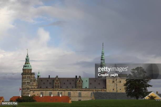 kronborg castle - unesco worlds heritage site in elsinore, denmark - pejft stock pictures, royalty-free photos & images