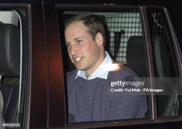 The Duke of Cambridge leaving King Edward VII Hospital in central London after visiting his wife, the Duchess of Cambridge, who has been admitted...