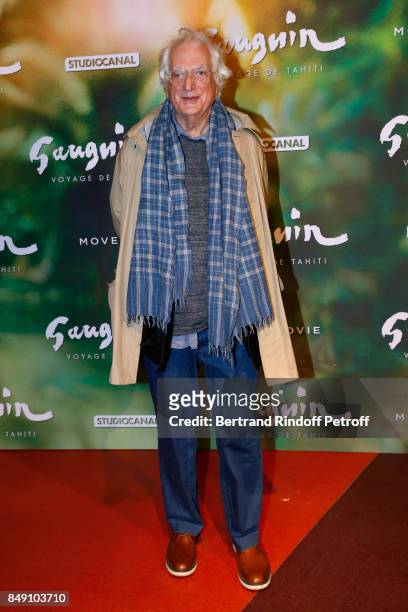 Director Bertrand Tavernier attends the "Gauguin, Voyage de Tahiti" Paris Premiere at Cinema Gaumont Capucine on September 18, 2017 in Paris, France.