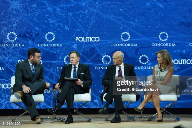 Bryan Bender, National Security Correspondent for Politico, Gen. David H. Petraeus, Chairman, KKR Global Institute, Former CIA Director, HON. Michael...