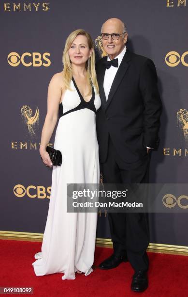 Kasia Ostlun and Jeffrey Tambor arrives at the 69th Annual Primetime Emmy Awards at Microsoft Theater on September 17, 2017 in Los Angeles,...